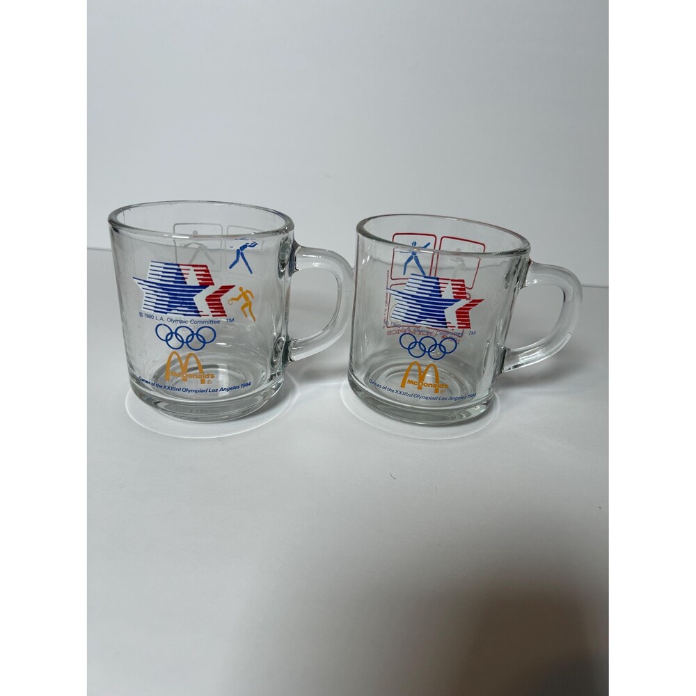 VTG McDonald’s 1984 Olympics Promotional Glass Coffee Cups